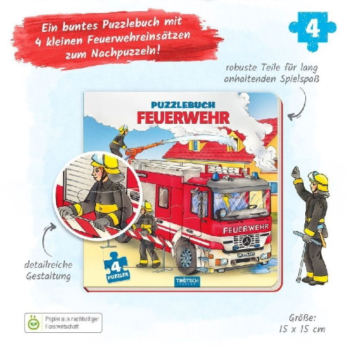 Buchcover und Innenansicht für das Buch: Trötsch Pappenbuch Puzzlebuch Feuerwehr