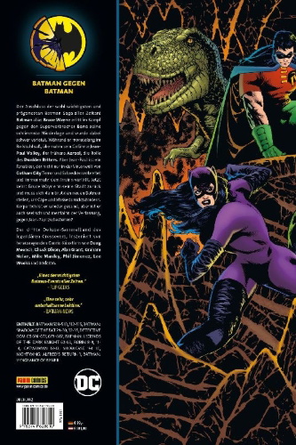 Buchcover und Innenansicht für das Buch: Batman 509-510, 512-515; Batman: Shadow of the Bat 29-30, 32-35; Detective Comics 676-677, 679-682; Batman: Legends of the Dark Knight 62-63, Robin 8-9, 11-14; Catwoman 12-13, Showcase '94 10, Nightwing: Alfred's Return 1, Batman: Vengeance Of Bane II