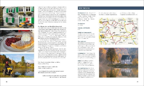 Buchcover und Innenansicht für das Buch: Die schönsten Motorradtouren in Deutschland