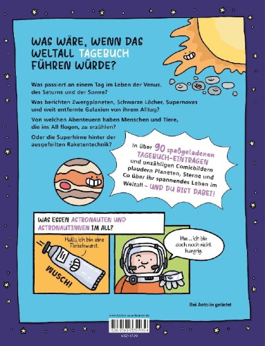 Buchcover und Innenansicht für das Buch: A Day in the Life of an Astronaut, Mars and the distant Stars