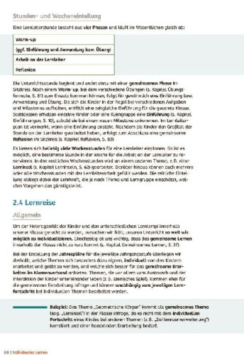 Buchcover und Innenansicht für das Buch: Individuelles Lernen - praxiserprobt