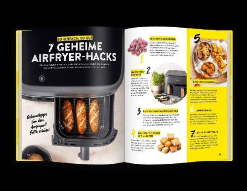 Buchcover und Innenansicht für das Buch: Zaubertopf - AIR FRYER 100 x einfach