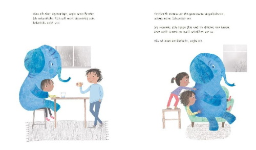 Buchcover und Innenansicht für das Buch: Mein Elefant ist traurig - Ein bestärkendes Buch für weniger gute Tage