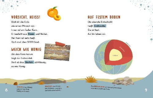 Buchcover und Innenansicht für das Buch: Dein Lesestart - Vulkane