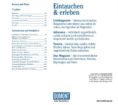 Buchcover und Innenansicht für das Buch: DUMONT Reise-Taschenbuch Reiseführer Niederlande