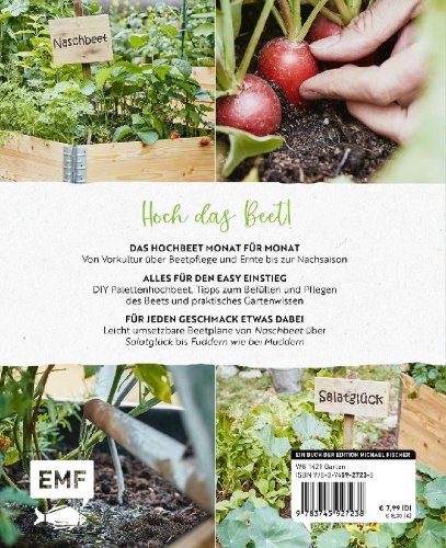 Buchcover und Innenansicht für das Buch: Gartenmomente: Hochbeet