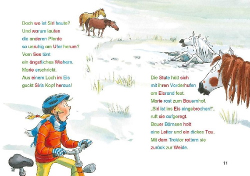 Buchcover und Innenansicht für das Buch: Silbengeschichten zum Lesenlernen - Pferdegeschichten