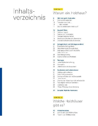 Buchcover und Innenansicht für das Buch: Unser Holzhaus planen und bauen