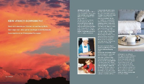 Buchcover und Innenansicht für das Buch: Sauerteig - Glück vermehrt sich in 4 Tagen. Brot backen mit Achtsamkeit, Entschleunigung und entspannten Bäckern rund um die Welt. Sonderausgabe mit vielen Original-Rezepten