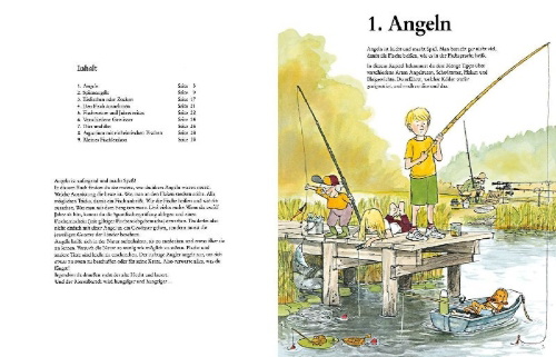 Buchcover und Innenansicht für das Buch: Storfiskarens nybörjarbok