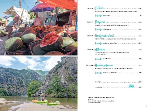 Buchcover und Innenansicht für das Buch: On the Road Mit dem Campervan durch den  Balkan