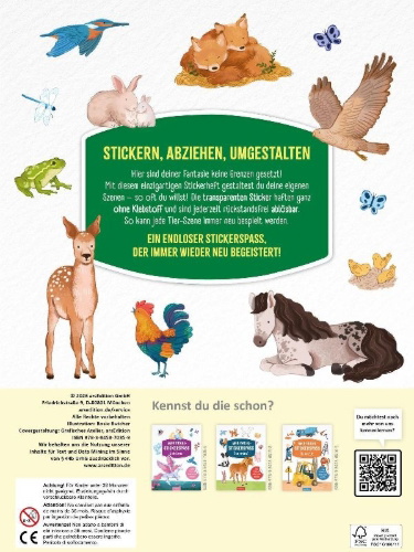 Buchcover und Innenansicht für das Buch: Mein Endlos-Stickerspaß - Tiere