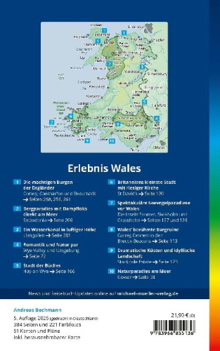 Buchcover und Innenansicht für das Buch: MICHAEL MÜLLER Reiseführer Wales