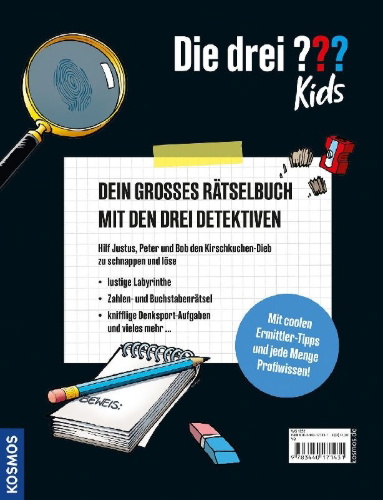 Buchcover und Innenansicht für das Buch: Die drei ??? Kids, Diebstahl im Eiscafé