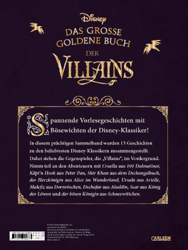 Buchcover und Innenansicht für das Buch: Disney: Das große goldene Buch der Villains