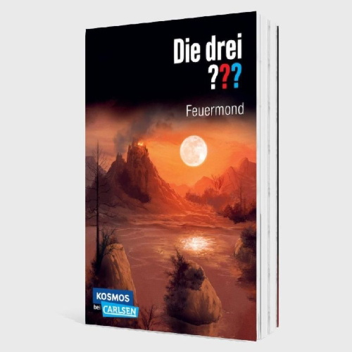 Buchcover und Innenansicht für das Buch: Die drei ???: Feuermond