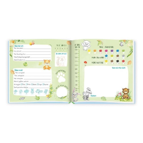 Buchcover und Innenansicht für das Buch: Trötsch Freundebuch Meine Kindergartenfreunde Waldfreunde