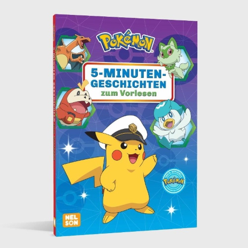 Buchcover und Innenansicht für das Buch: Pokémon Vorlesebuch: 5-Minuten-Geschichten zum Vorlesen