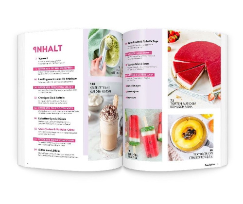 Buchcover und Innenansicht für das Buch: Zaubertopf Einfach lecker! EISCREME