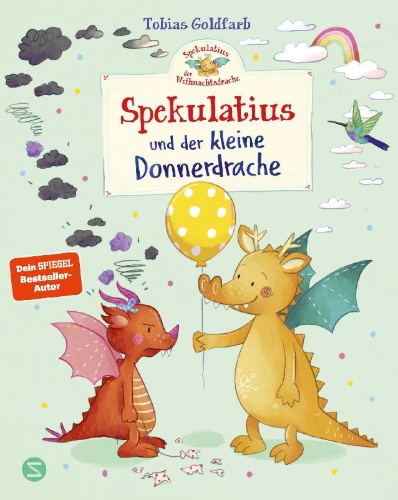 Buchcover und Innenansicht für das Buch: Spekulatius der Weihnachtsdrache. Spekulatius und der kleine Donnerdrache
