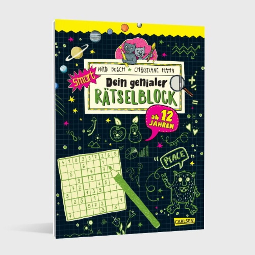 Buchcover und Innenansicht für das Buch: Dein genialer Rätselblock