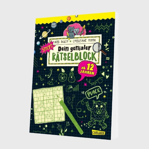Buchcover und Innenansicht für das Buch: Dein genialer Rätselblock