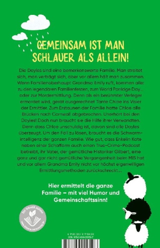 Buchcover und Innenansicht für das Buch: Vier Schafe und ein Todesfall