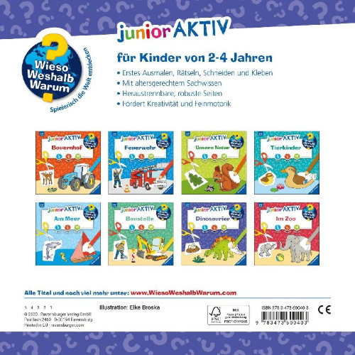 Buchcover und Innenansicht für das Buch: Wieso? Weshalb? Warum? junior AKTIV - Dinosaurier