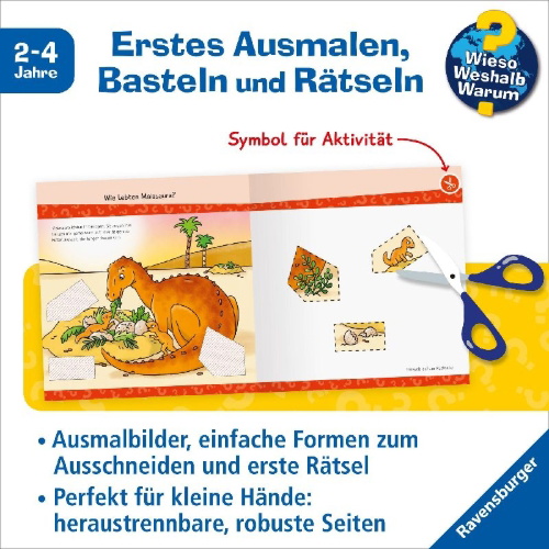 Buchcover und Innenansicht für das Buch: Wieso? Weshalb? Warum? junior AKTIV - Dinosaurier