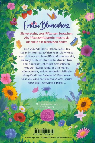 Buchcover und Innenansicht für das Buch: Emilia Blumenherz, Band 2 - Ein Garten voller Wunder
